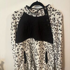 White Birch Animal Print Fleece Top
